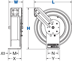 Coxreels T Series Truck Mount Spring Rewind Air Hose Reel w/ High  Visibility Safety Hose - Reel & Hose - 3/8 in. x 50 ft. - John M. Ellsworth  Co. Inc.