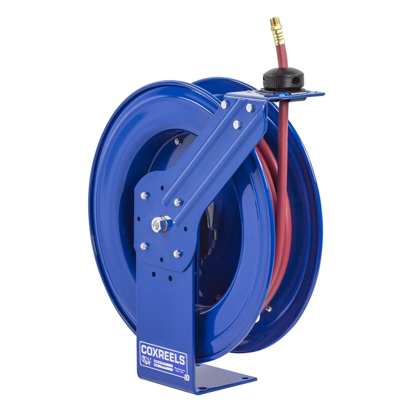 less hose high pressure Coxreels SL19L-H350 Spring Rewind Hose Reel for air/water/oil: 3/8 I.D. 50 hose 4000 PSI left mount 